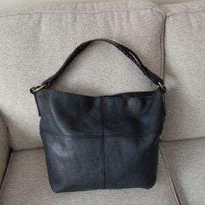 Lucky Brend Inspired Vintage Black Leather Shoulders Bag
